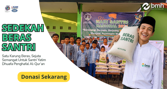PERSEDIAAN BERAS MENIPIS BANTU PENUHI BERAS SANTRI PENGHAFAL AL-QUR'AN - BMH NTB